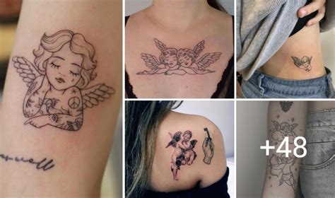 tatuajes de angelitos bebes para mujer|Tiernos tatuajes de angeles bebes para mujeres